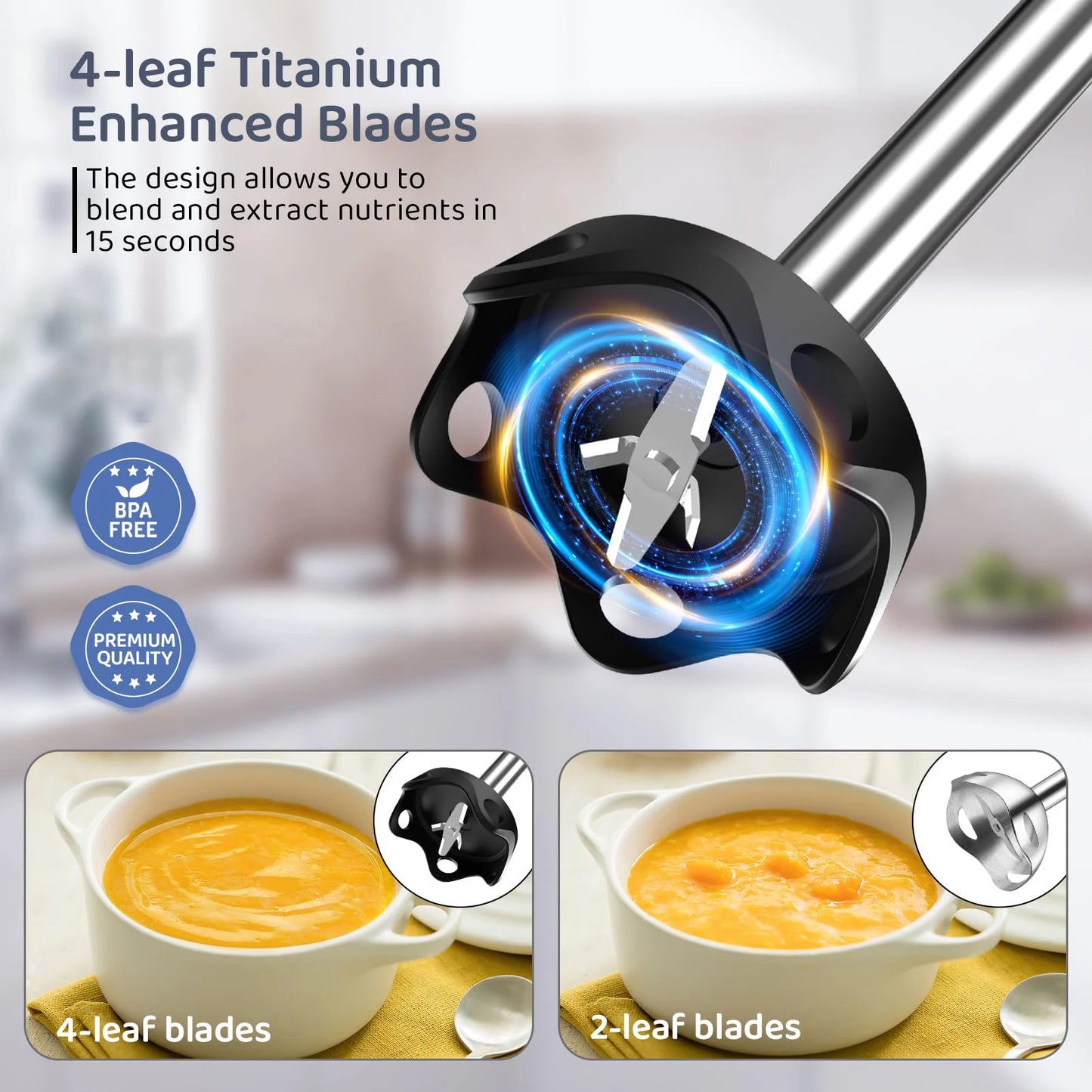 1000 Watt Powerful Handheld Immersion Blender For Sauces