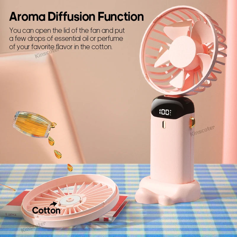 USB Handheld Mini Fan Foldable Portable Neck Hanging Fans