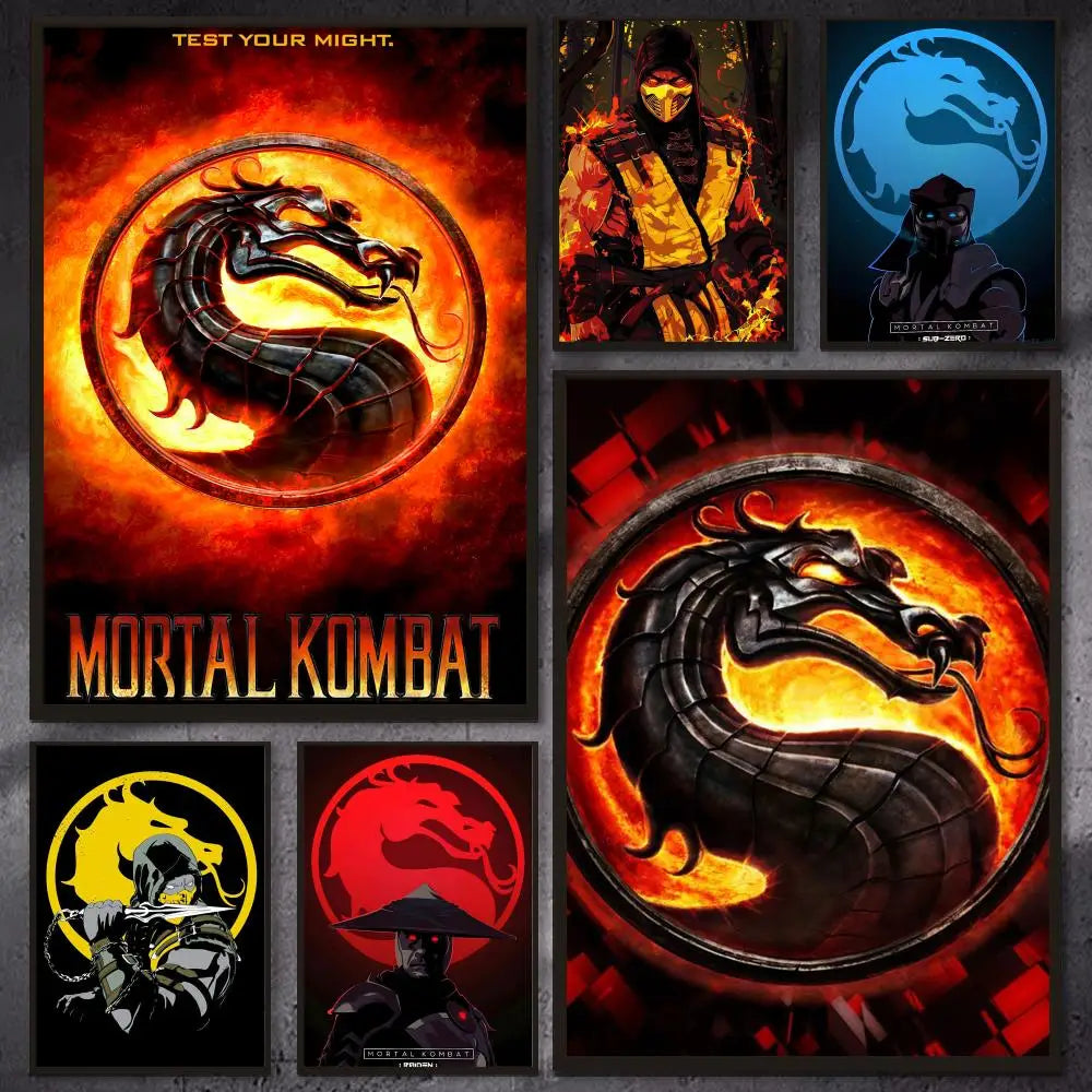 Mortals K Kombat Video Game Poster HD Waterproof Wall Art Self Adhesive Decor