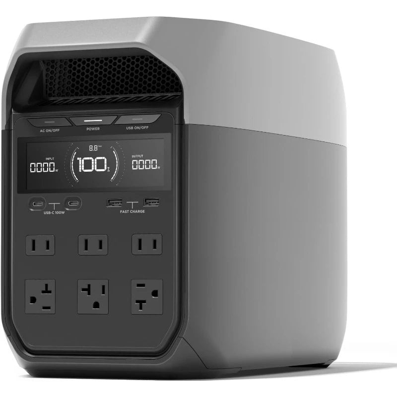 3 Portable Power Stations 1024Wh LiFePO4 Solar Generator 1800W AC USB C