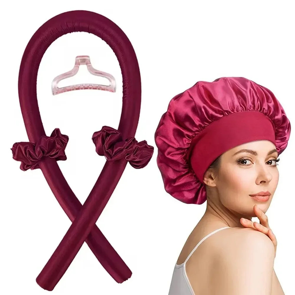 Heatless Curling Night Cap Headband Overnight Curler Hair Rollers Soft Hair