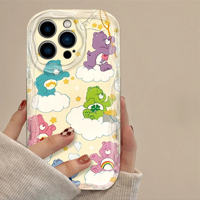 C Care B Bears Wave Case Shockproof For iPhone 16 15 Pro Max 14 13 12 Mini