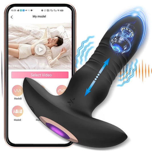 Telescopic Vibrating Anal Butt Plug With App Remote