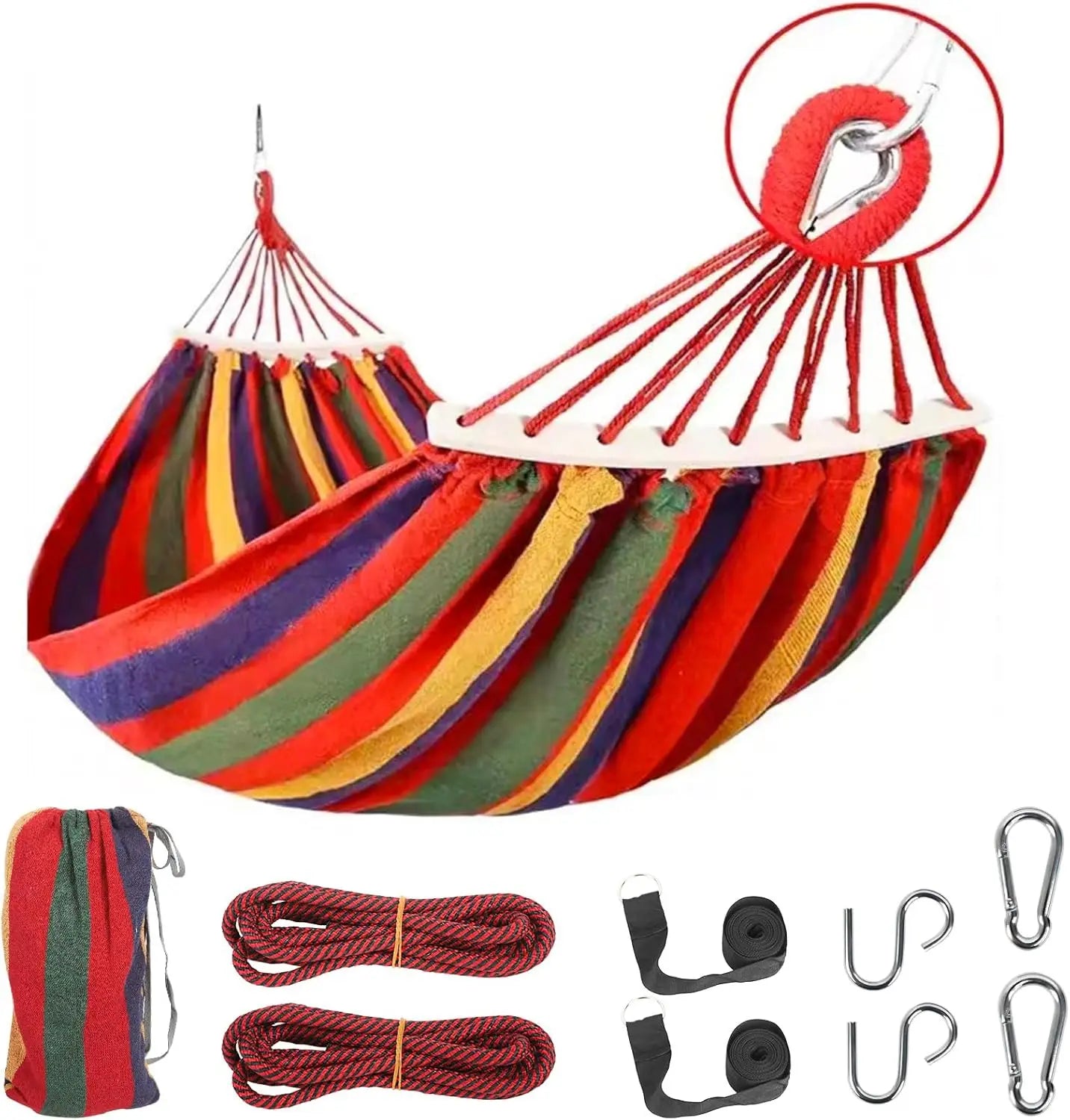 Durable Hammocks 660 Lbs Capacity, Camping Essentials Hiking Gear Accessories Max 2 X Tree Straps & Carabiners &