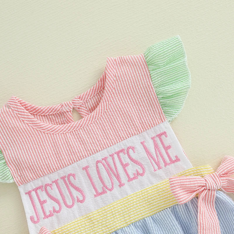 0-18M Easter Outfit Baby Girl Bubble Romper Ruffle Sleeve