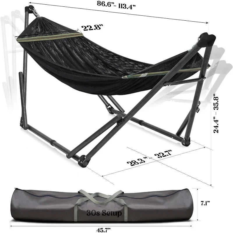 30s Foldable Hammock with Stand, 550 lbs Capacity