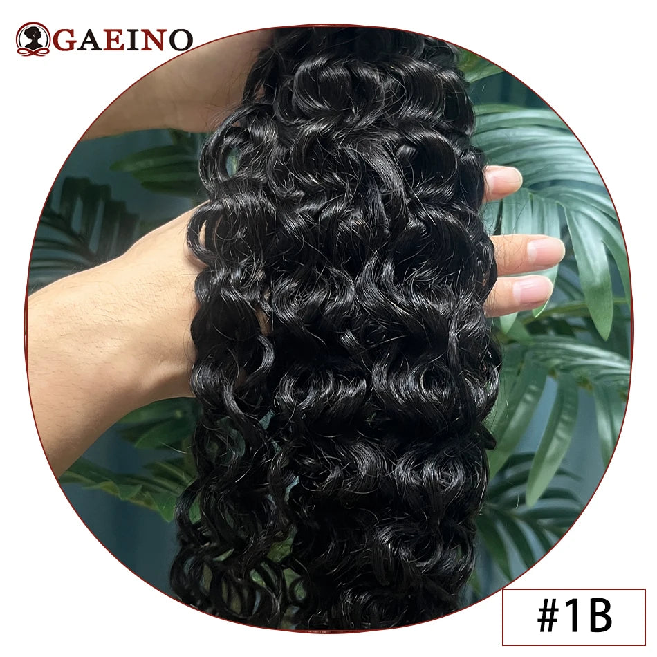 Water Wave Clip In Hair Extensions Real Human Hair 7Pcs Set