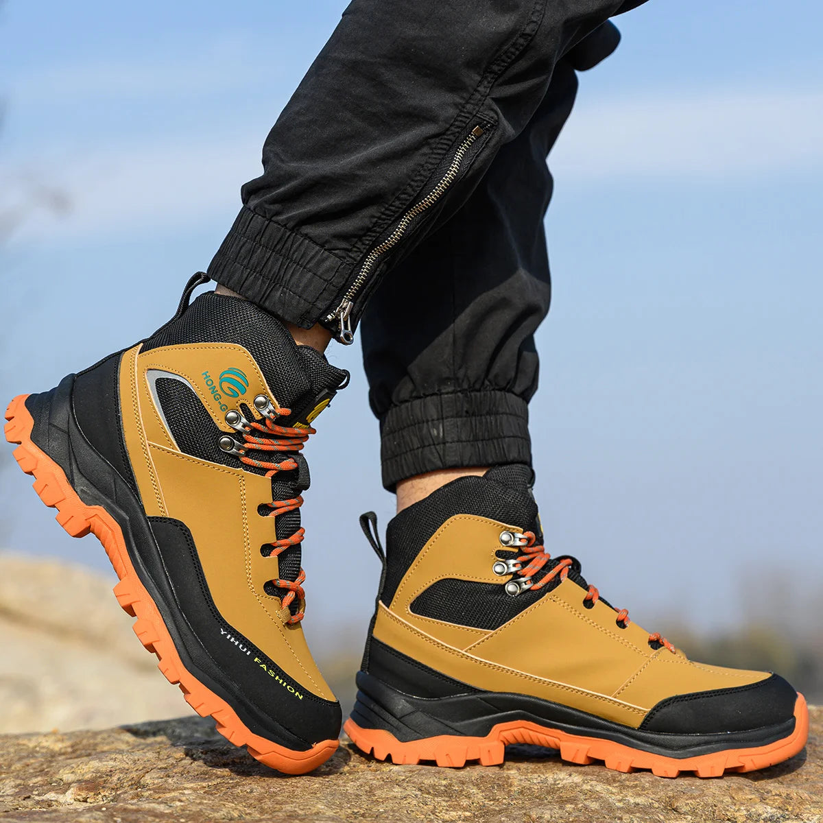 VEIGAR Men Steel Toe Safety Shoes Anti Puncture Breathable Work Boots