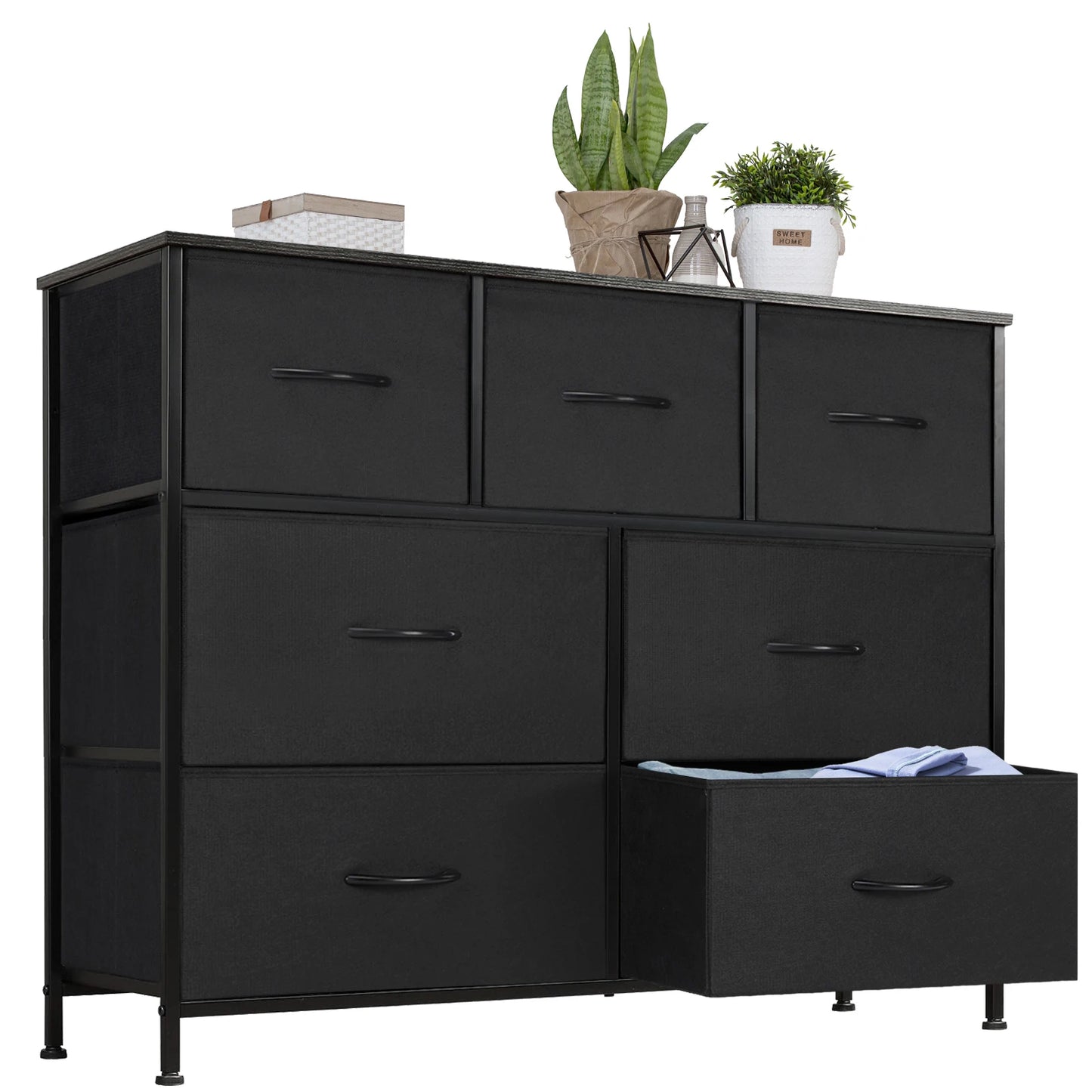 JHK Dresser For Bedroom With 7 Fabric Drawers Organizer