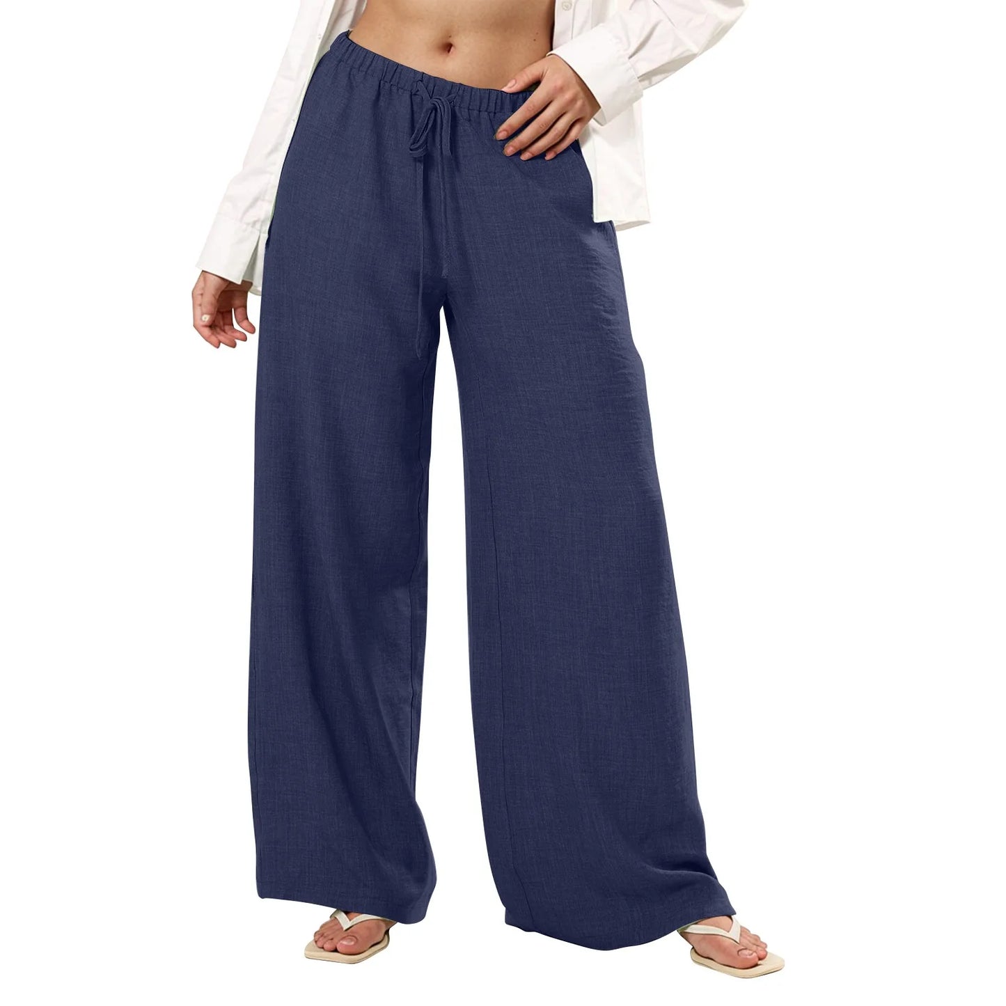 Womens Palazzo Pants Wide Leg Summer Casual Trousers Beach