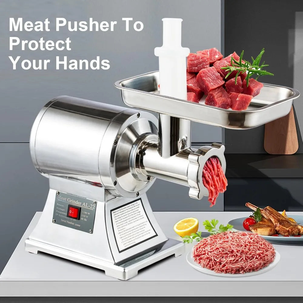 1.5 HP 1100W Commercial Meat Grinder Heavy Duty 550 LBS/H