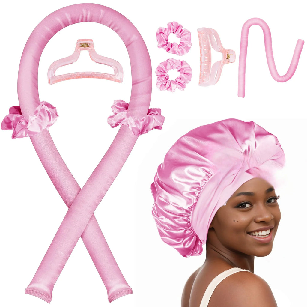Heatless Curling Night Cap Headband Overnight Curler Hair Rollers Soft Hair