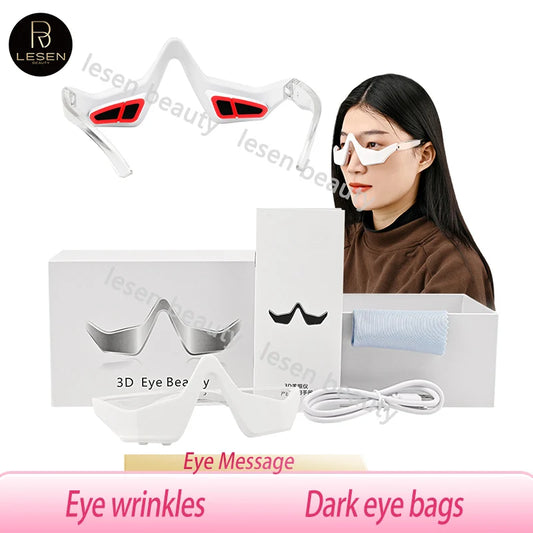 3D Smart EMS Micro Current Pulse Red Light Therapy Eye Massager for Fatigue Relief and Wrinkle Reduction
