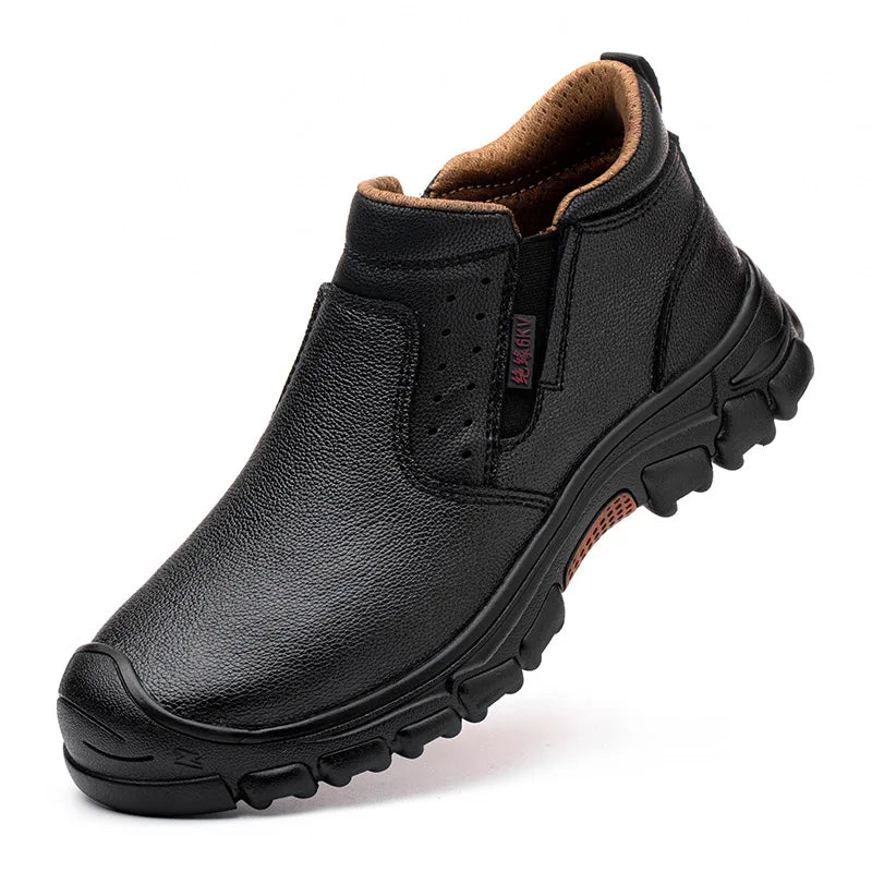 Mens Composite Toe Work Boots Metatarsal Guard Puncture Proof Rubber Outsole