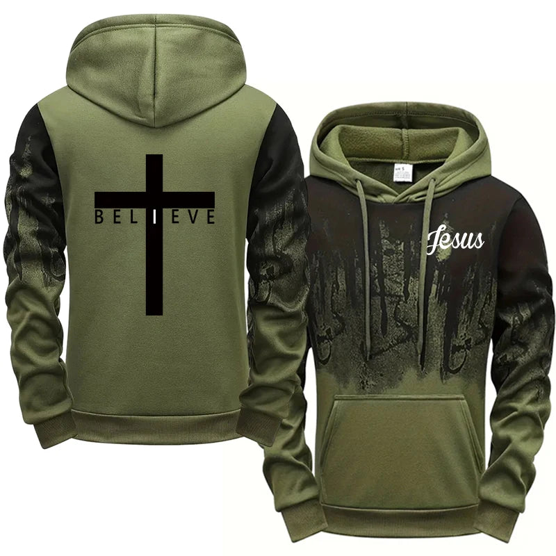 Jesus Christ Hoodies And Sweatpants Mens Set Autumn Winter Casual Tracksuit