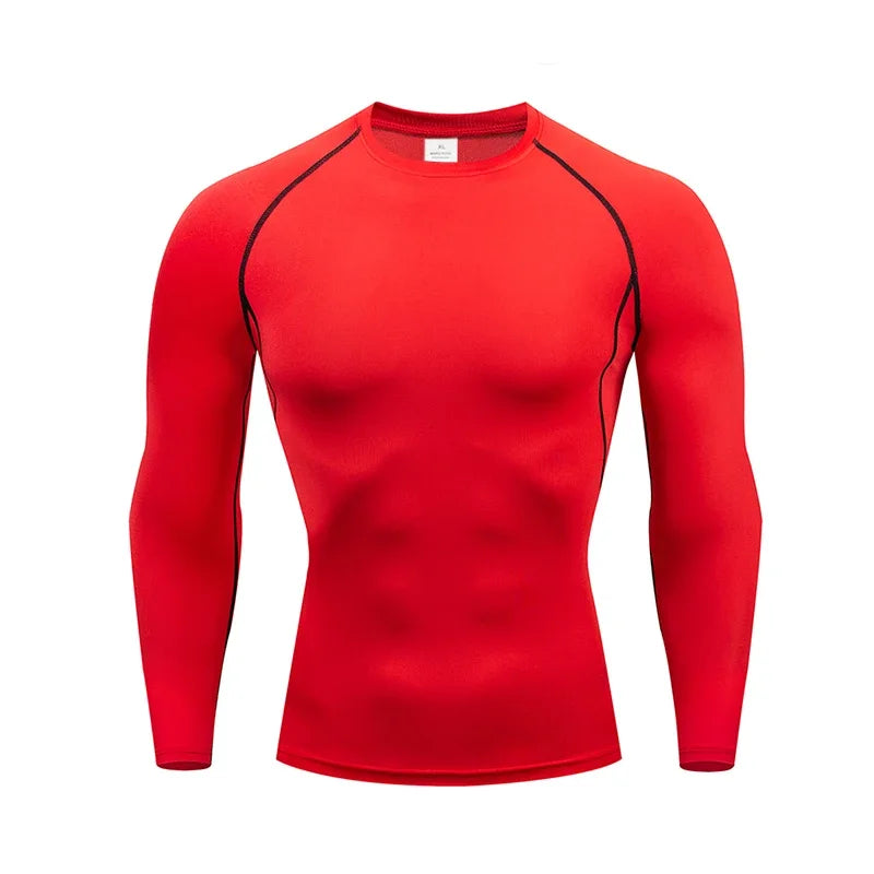 Men 2025 Long Sleeve Turtleneck Compression Rash Guard Base Layer Shirt