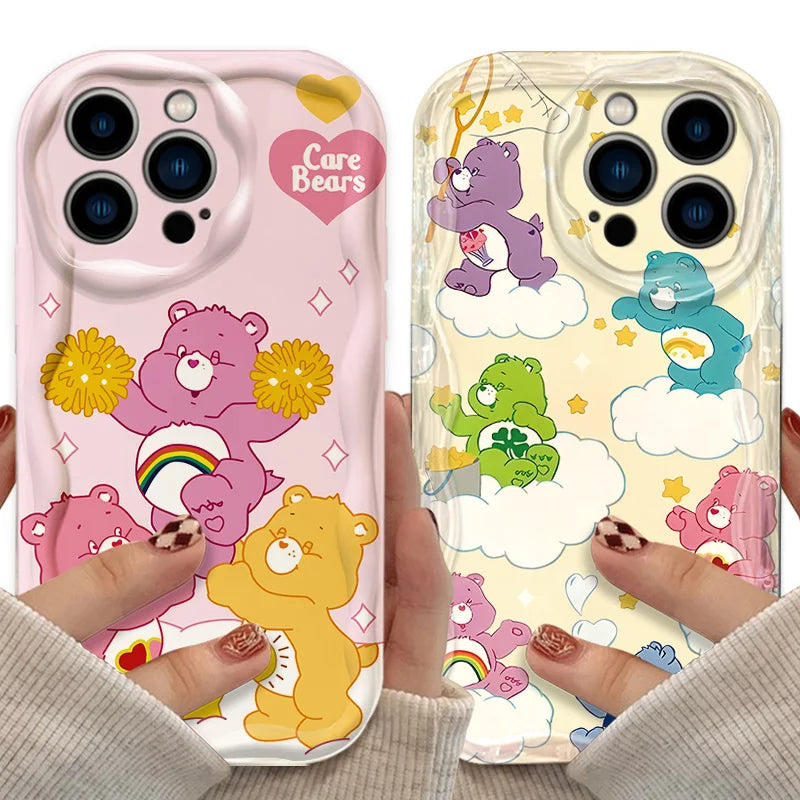 C Care B Bears Wave Case Shockproof For iPhone 16 15 Pro Max 14 13 12 Mini