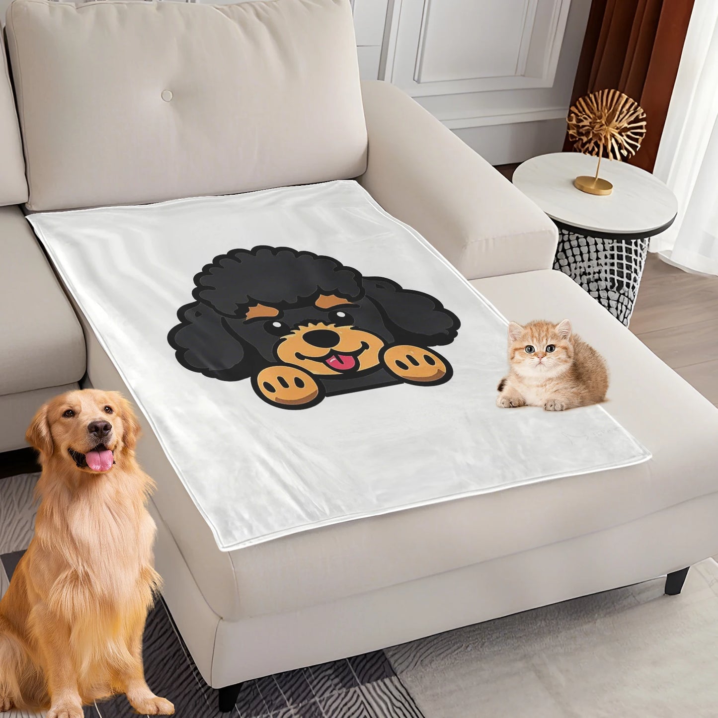 Dog Bed Mat Blanket Soft Fluffy Pet Blanket Dog Pattern
