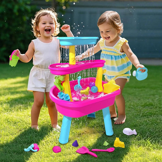VATOS 3-Tier Water Table for Toddlers 37-Piece Summer Toys