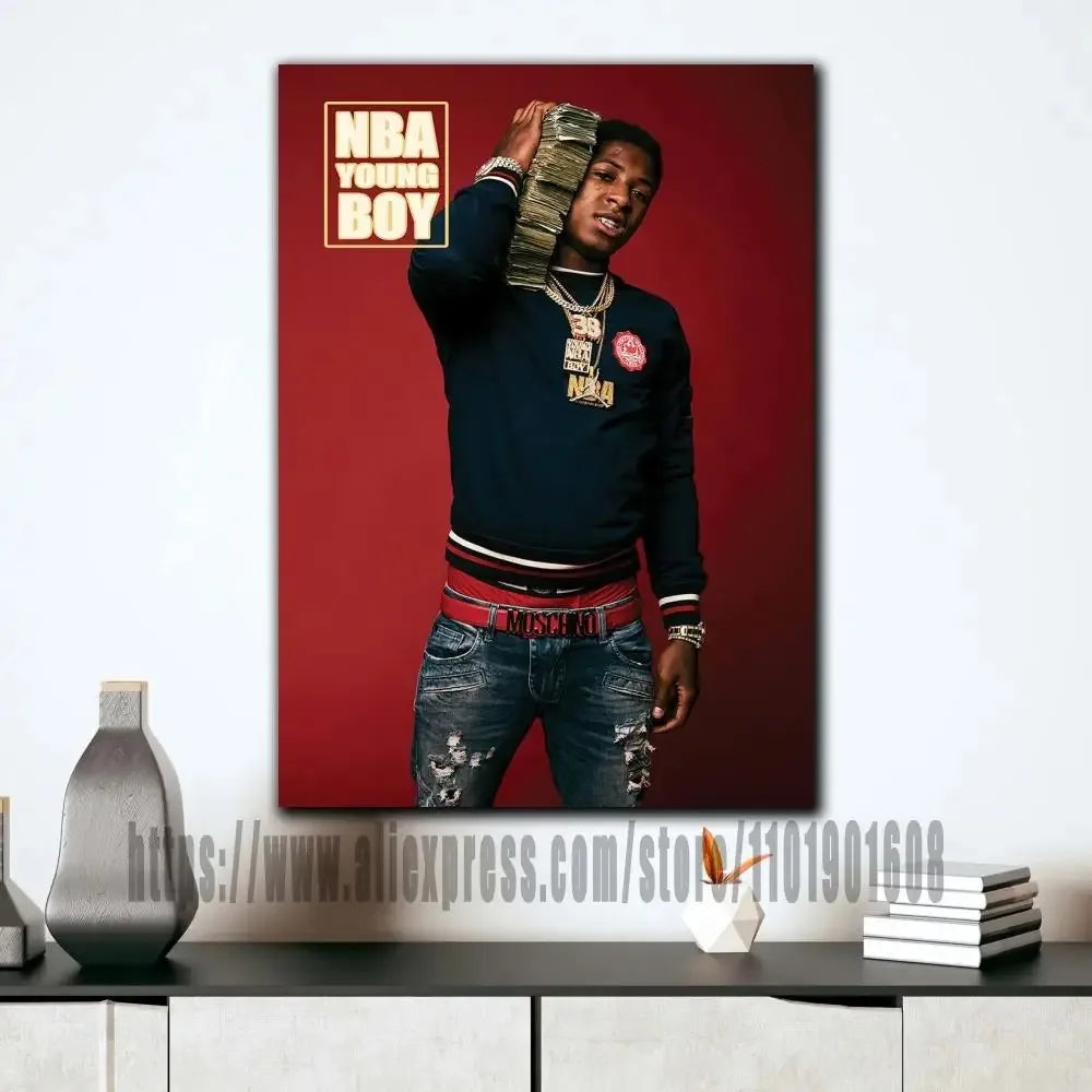 Classic YoungBoy Aka Aka Rapper Canvas Art Wall Poster