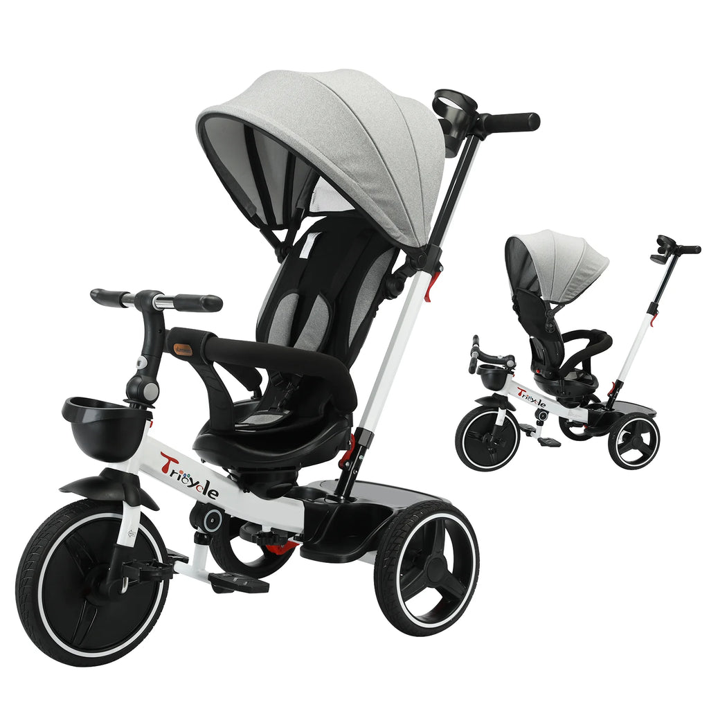 Ubravoo 5 In 1 Baby Stroller Tricycle Ride Bike With Adjustable Canopy