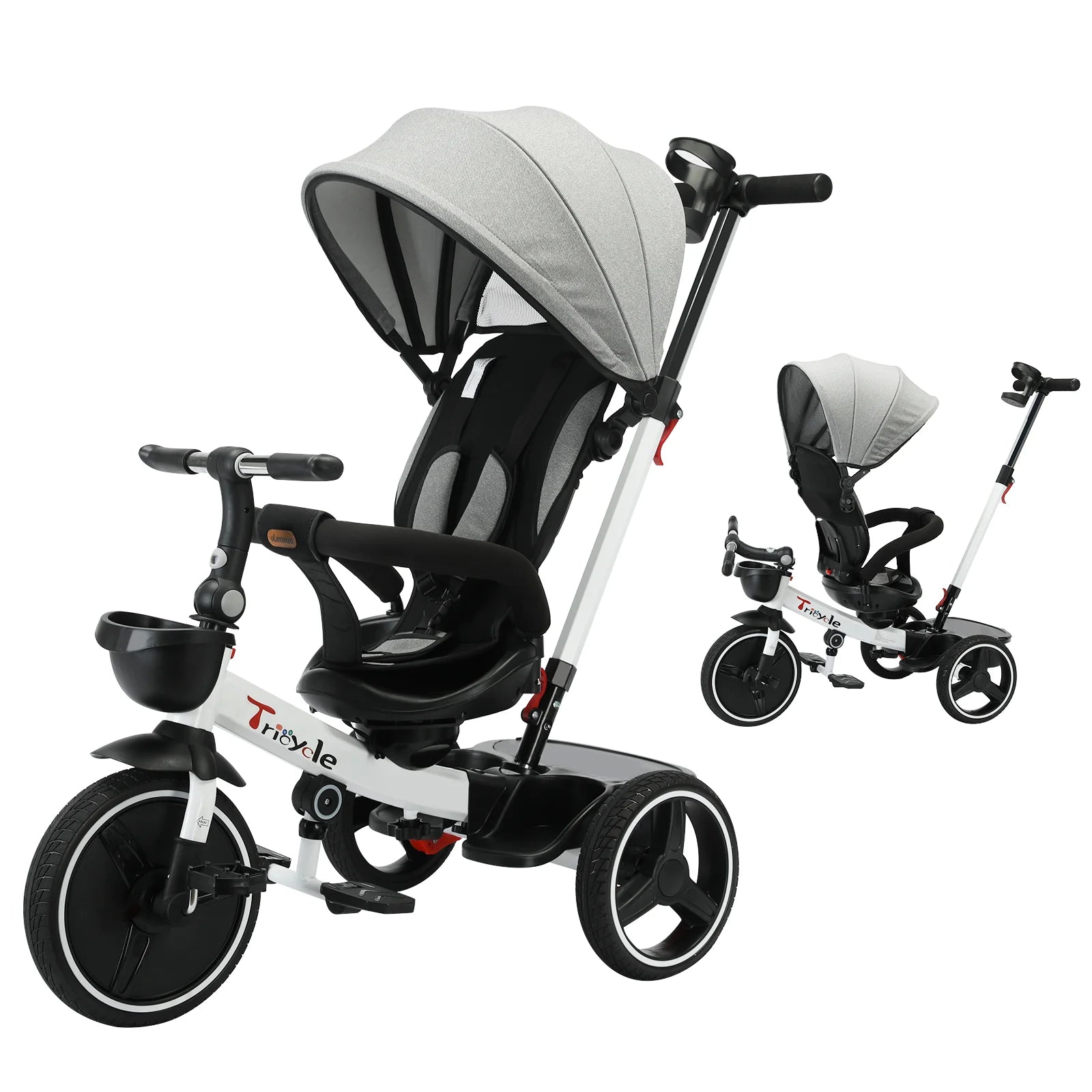 Ubravoo 5 In 1 Baby Stroller Tricycle Ride Bike With Adjustable Canopy