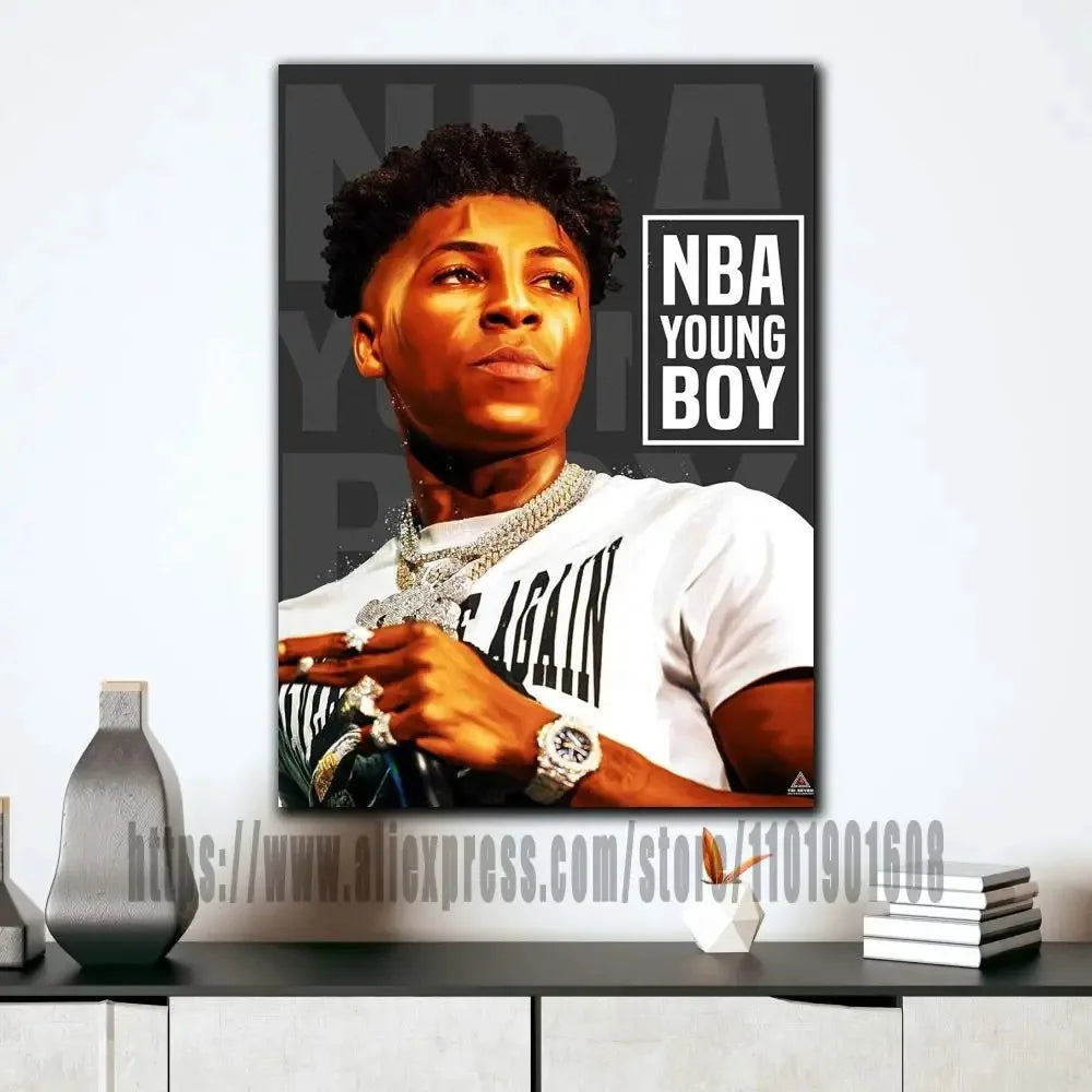 Classic YoungBoy Aka Aka Rapper Canvas Art Wall Poster