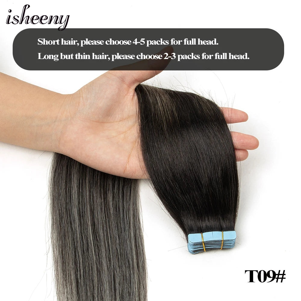 Isheeny Tape In Hair Extensions Non Remy 12 To 24 Inch Natural Blonde Skin Weft