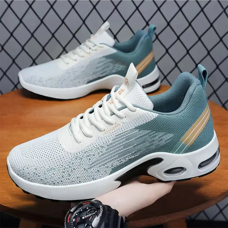 Men's Breathable Mesh Running Shoes With Air Cushion Support For Gym Daily Wear