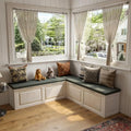 L Shape Storage Bench Cushioned For Entryway And Corner Kitchen Nook