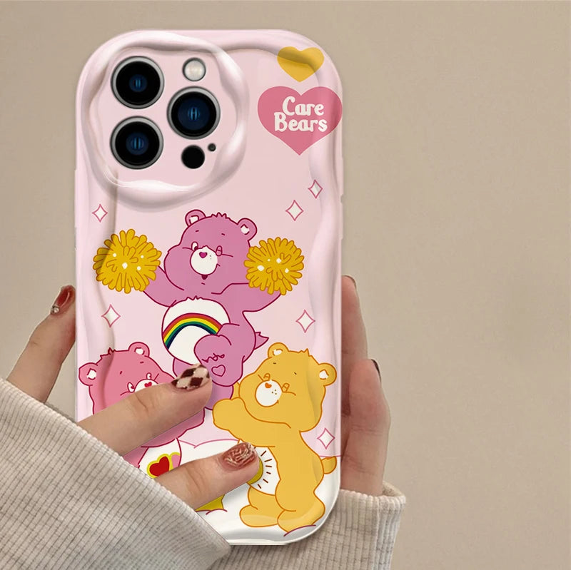 C Care B Bears Wave Case Shockproof For iPhone 16 15 Pro Max 14 13 12 Mini