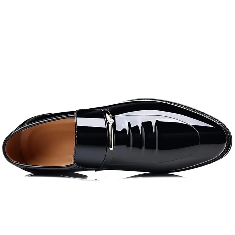 Mens High Gloss Patent Slip On Loafers Dress Shoes Formal Comfort