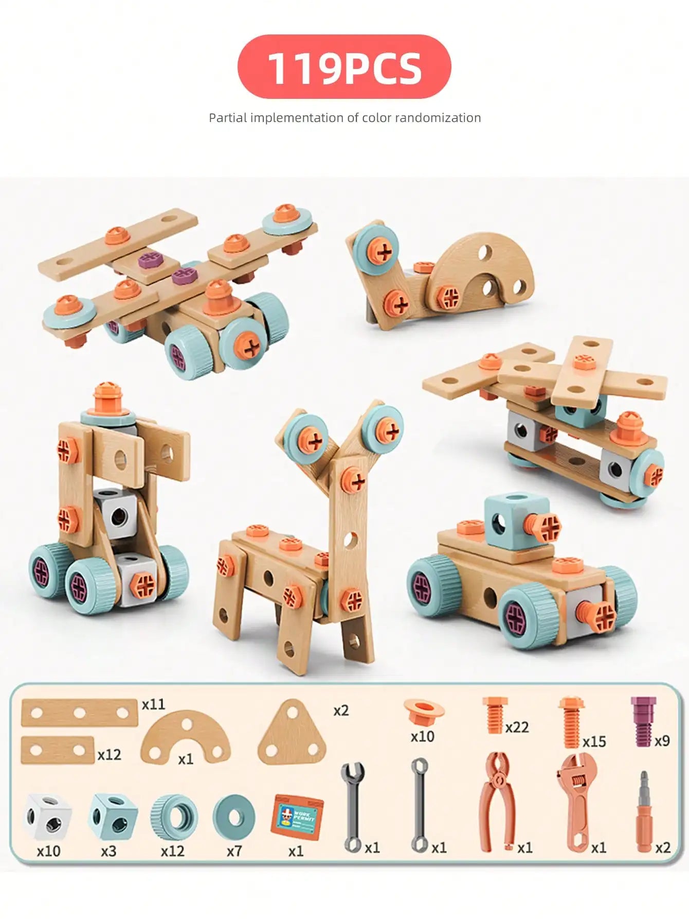 Kids Toolbox Puzzle Drill Toy Set Educational Screw Removal Electric STEM Gift