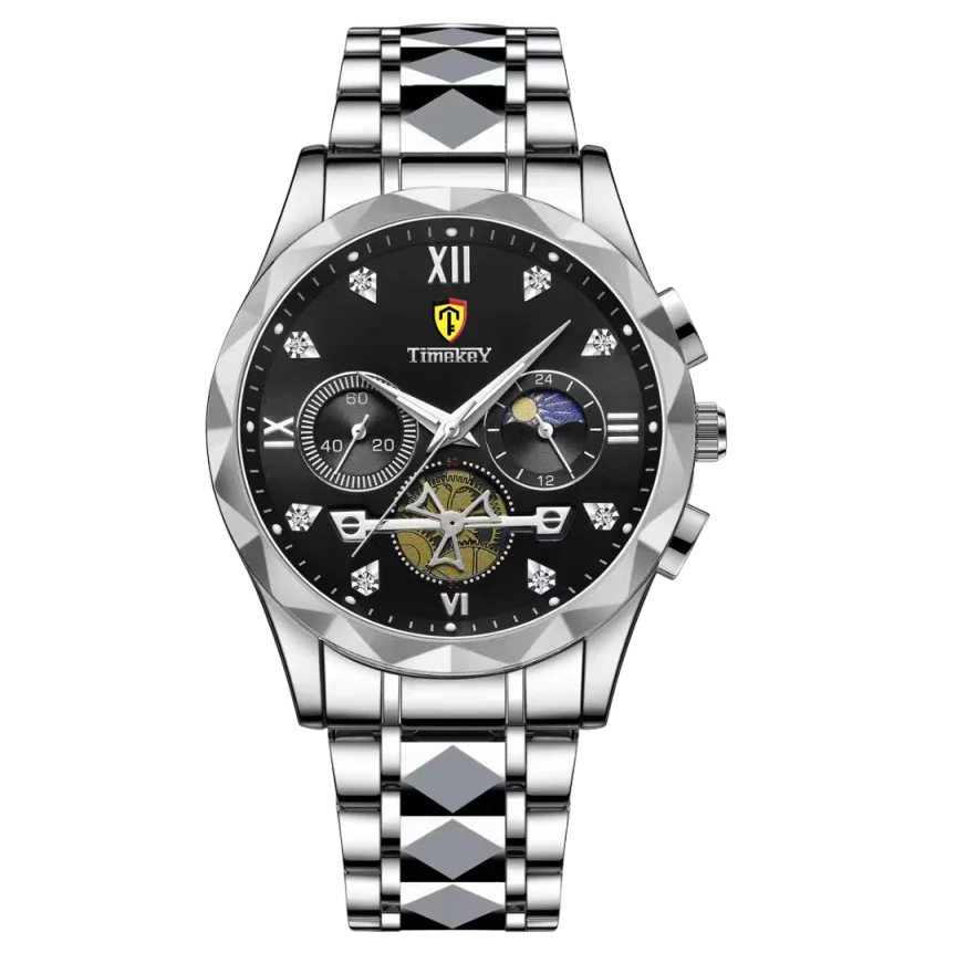 Luxury Mens Sport Leather Quartz Watch Waterproof Luminous Chronograph With Box