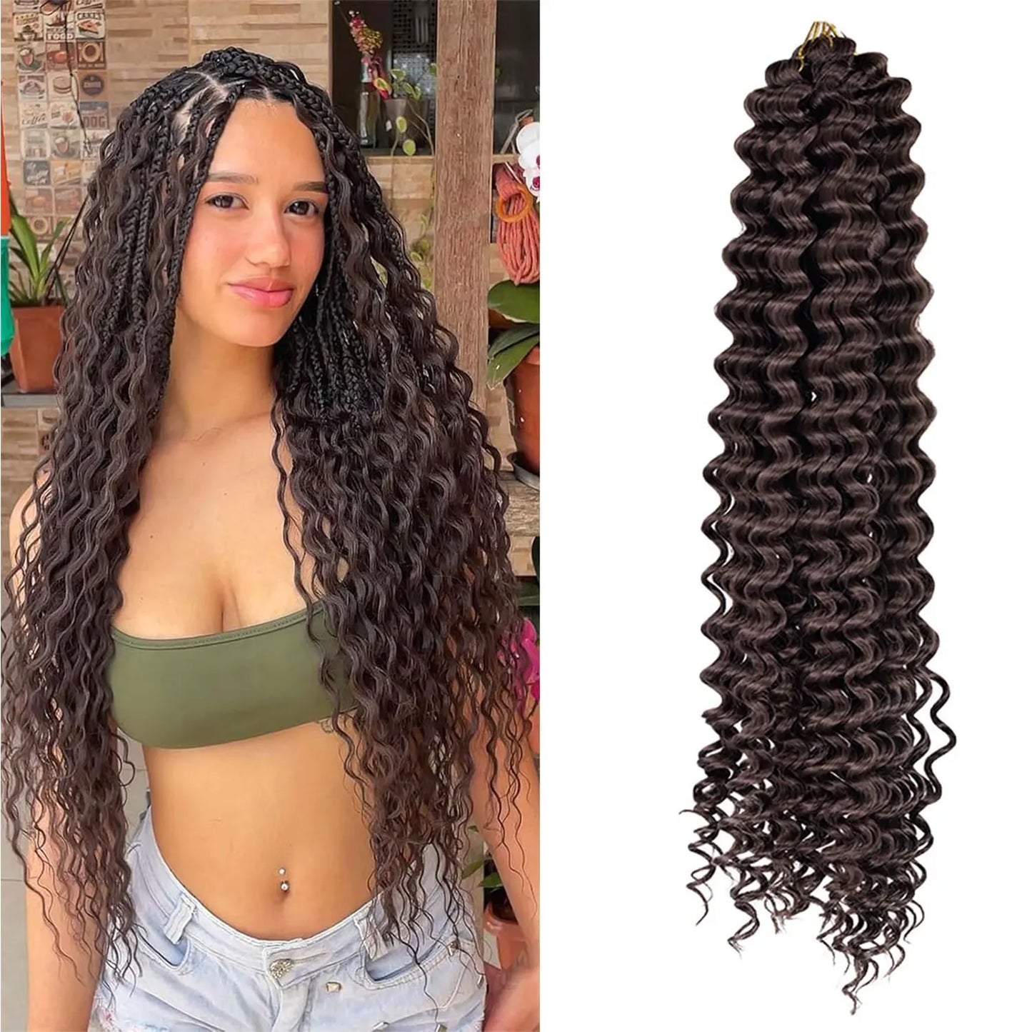 28 Inch Long Deep Wave Crochet Hair Effortless Ocean Wave Glam