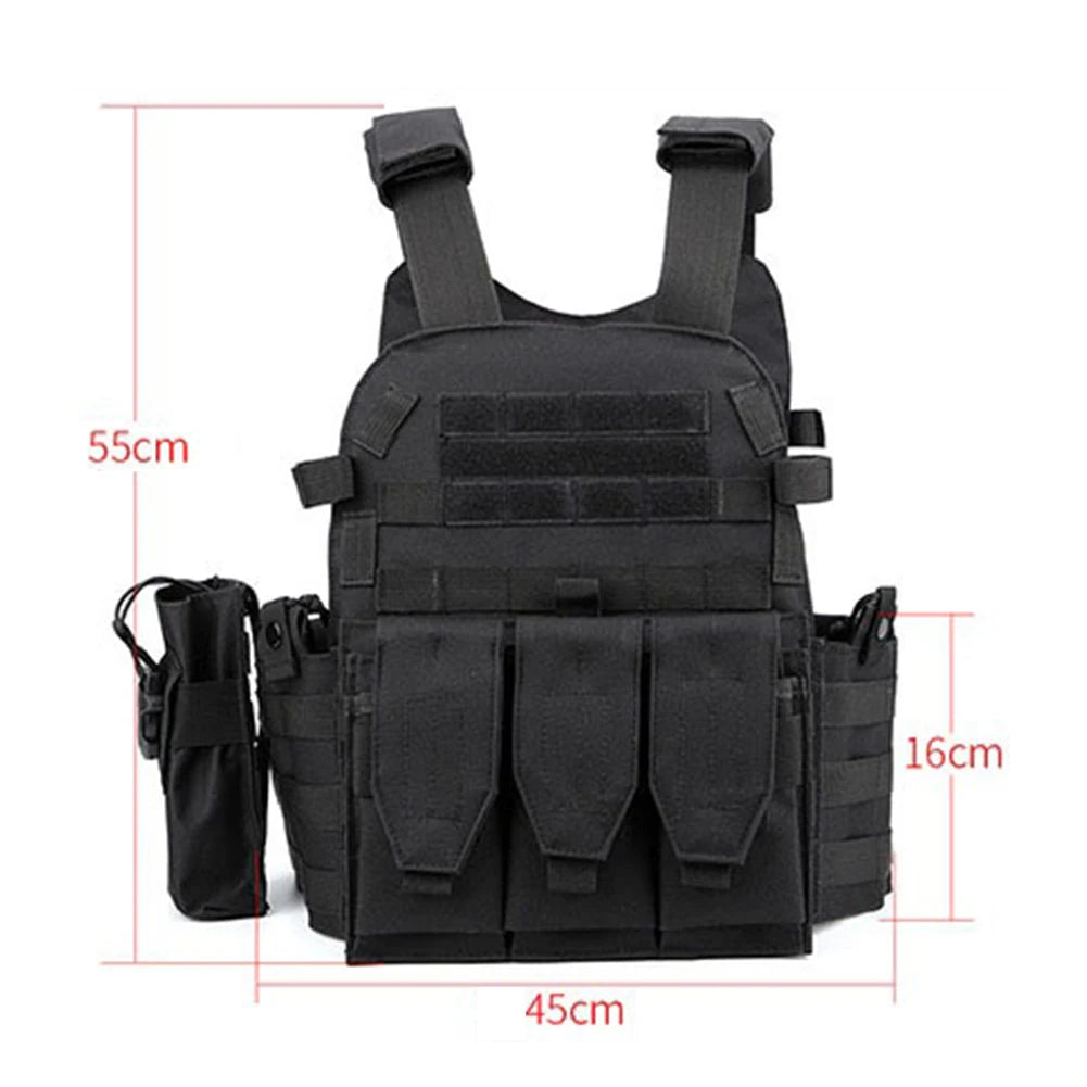 Nylon Tactical Vest Body Armor Hunting Carrier Airsoft Accessories CS Combat MOLLE Camo Military Army Vest for Outdoor Use