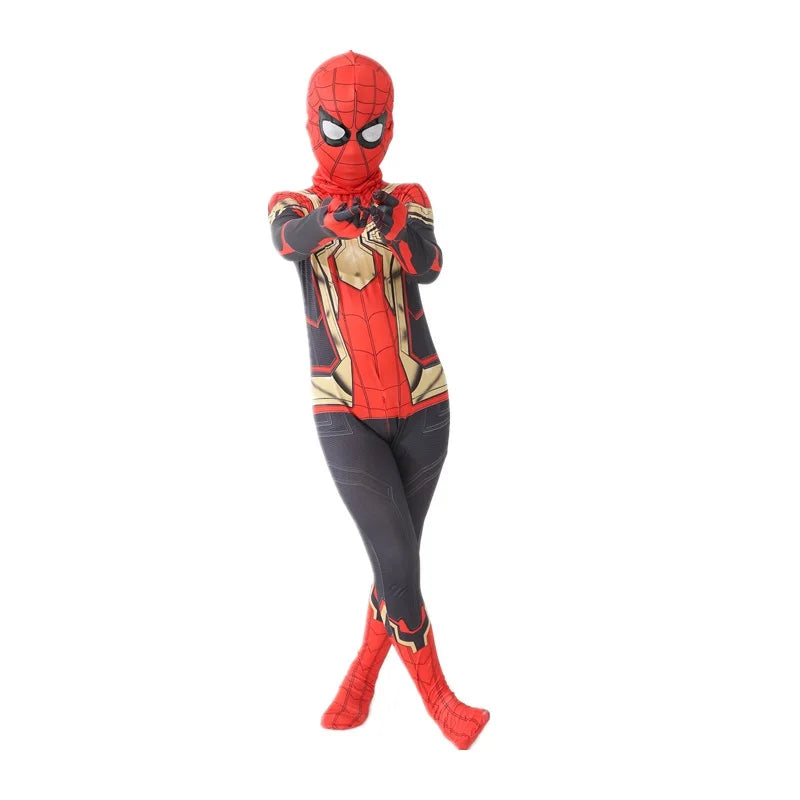 Halloween Cosplay Costume Skeleton Bone Clothes Superhero Jumpsuit Children's and Adult Spiderman Cosplay costume Jumpsuit Gift