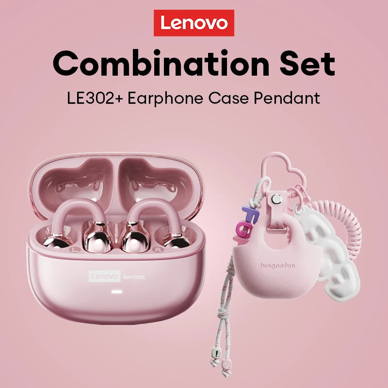 Lenovo LE302 Wireless Bluetooth 6.0 Ear Clip Earbuds With Charging Case