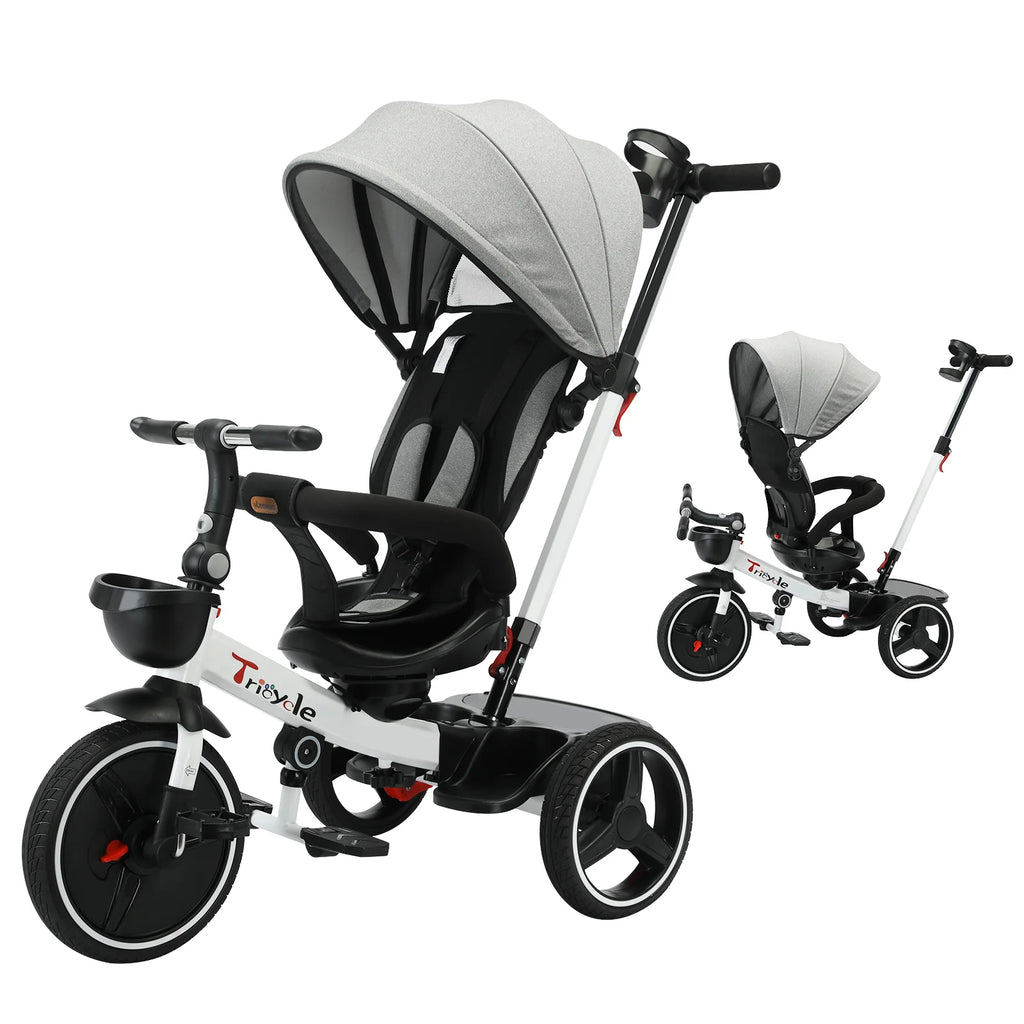 Ubravoo 5 In 1 Baby Stroller Tricycle Ride Bike With Adjustable Canopy