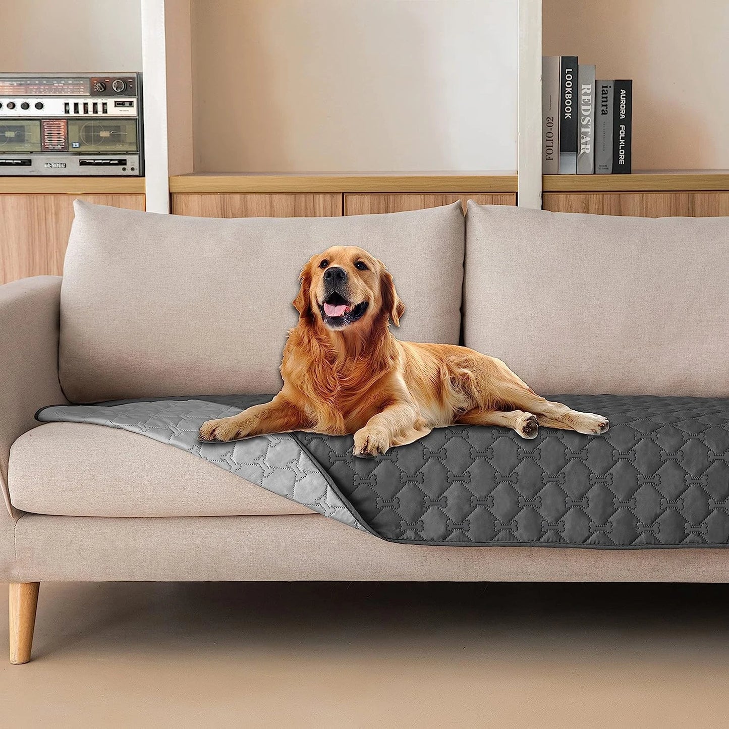 Extra Large Double-Faced 100% Waterproof Dog Bed Cover Reversible Pet Blanket Protector for Sofa Couch