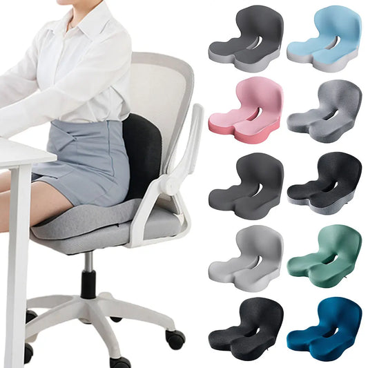 Memory Foam L-Shaped Integrated Seat Cushion with Lumbar Support Office Chair Cushion for Car Truck Desk Gaming Chair
