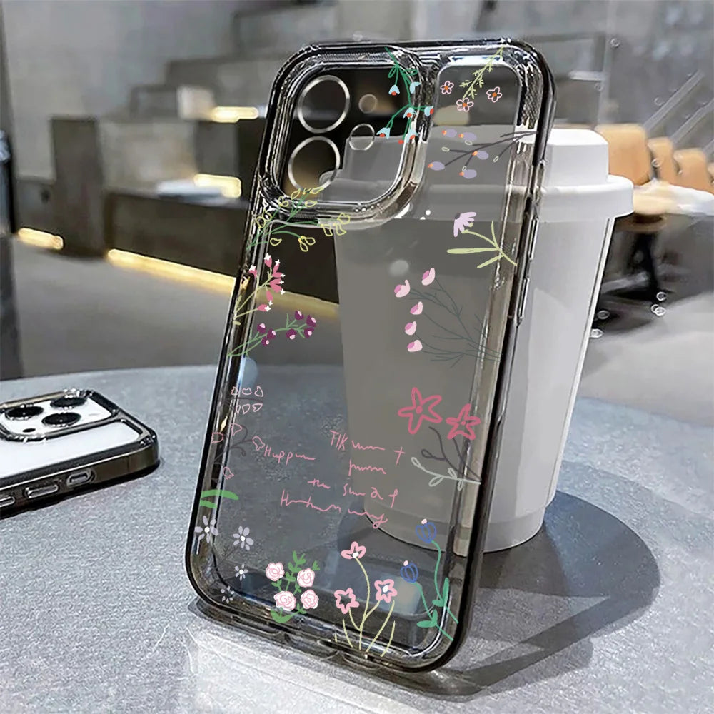 Floral Clear Silicone Phone Case For IPhone 17 Pro Max 16 15 14 13 12 11 SE