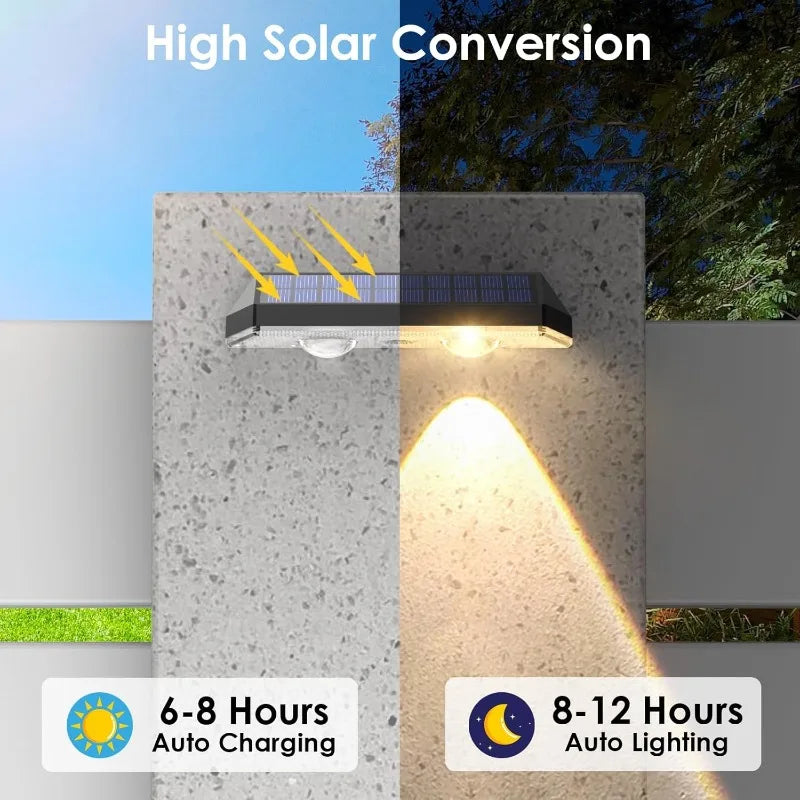 Solar Fence Lights Outdoor IP65 Waterproof 2700K 4000K 6000K Three Mode