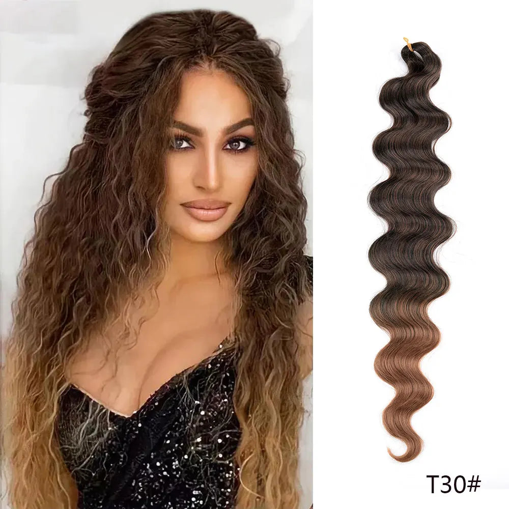 28 Inch Long Deep Wave Crochet Hair Effortless Ocean Wave Glam