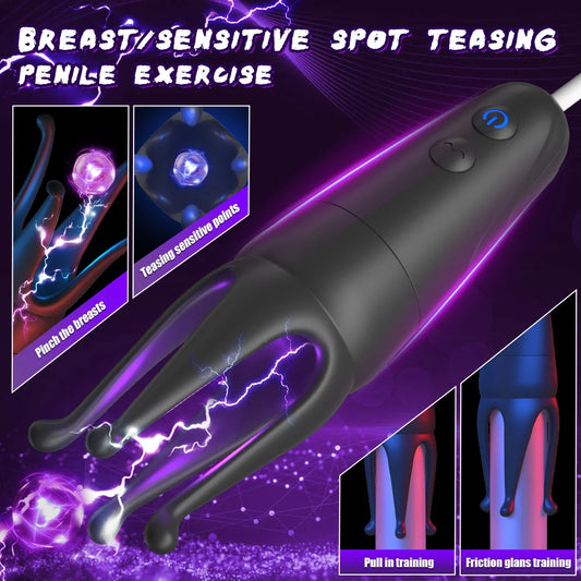 Four Claw Silicone Penis Masturbator Glans Stimulator