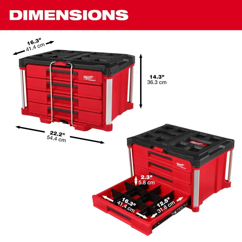 Packout 4 Drawer Tool Organizer Box Workshop Storage US Origin