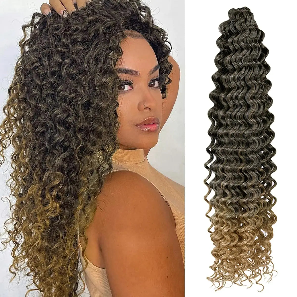 28 Inch Long Deep Wave Crochet Hair Effortless Ocean Wave Glam