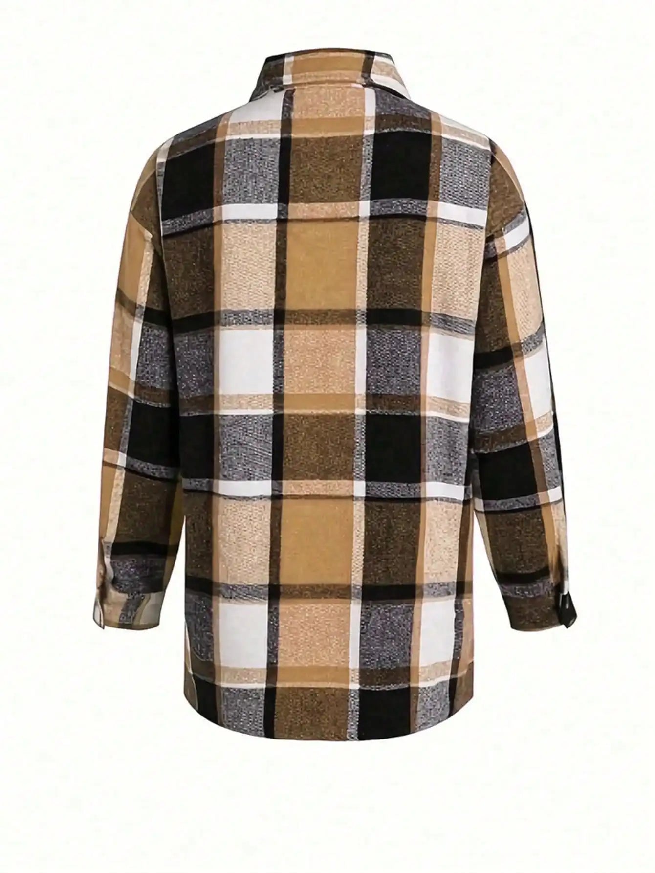 Women Flannel Shirt Long Sleeve Plaid Oversized Shacket