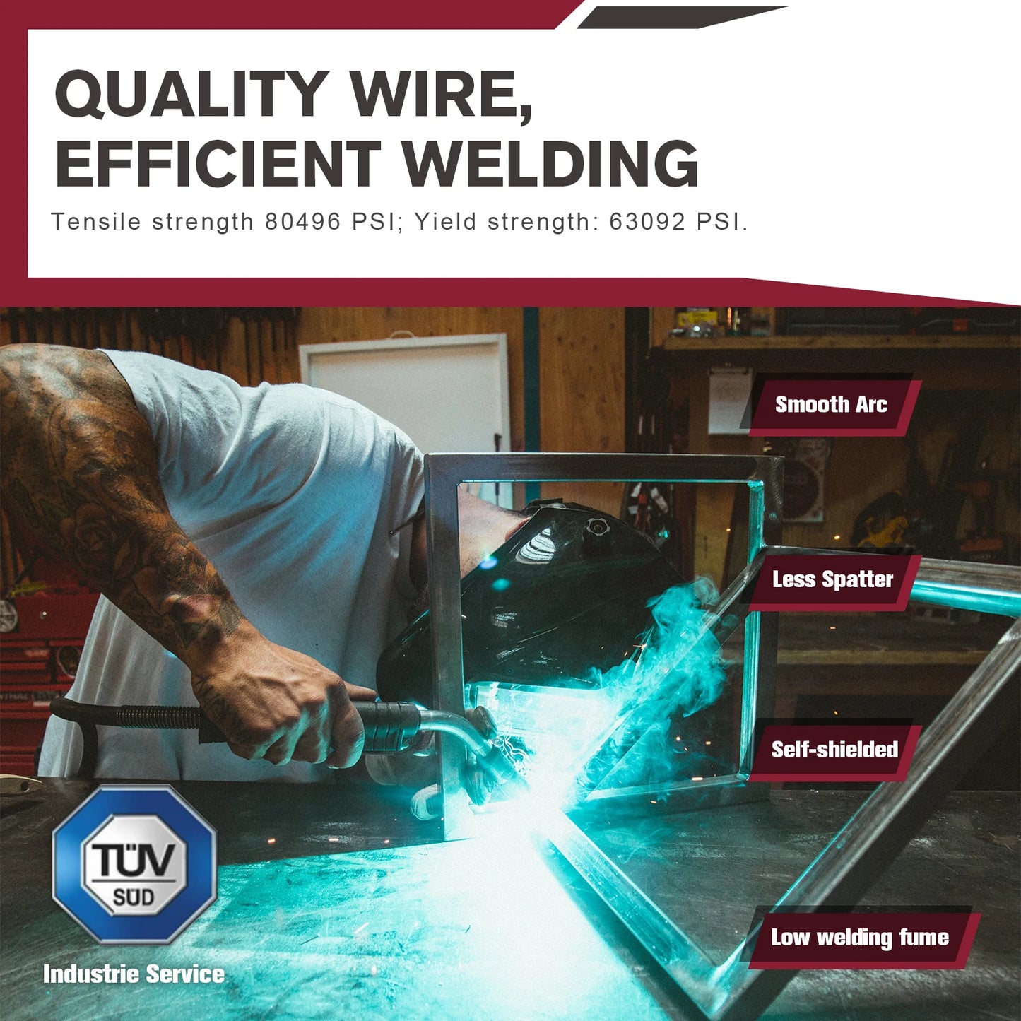ARCCAPTAIN Welding Wire Gasless Flux Cored 0.8 0.9mm 1 KG