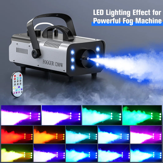 Yiflamefly 1200W Fog Machine With RGB Lighting For Stage